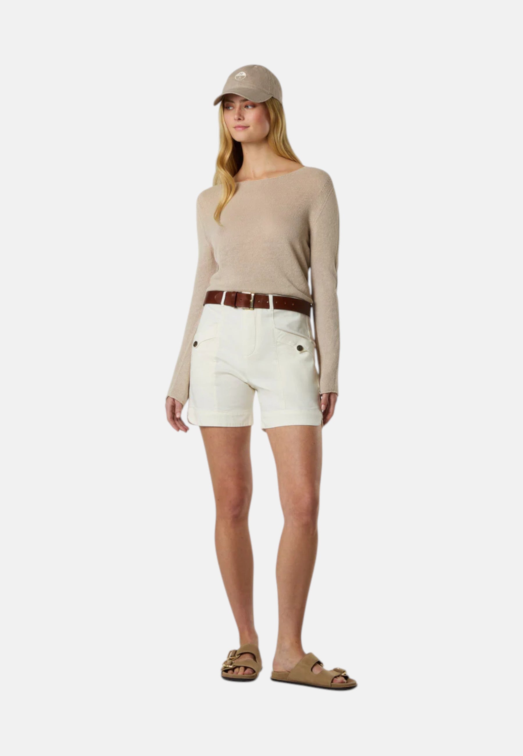 Maglia con scollo a barca senza cuciture Donna North Sails Light Stone