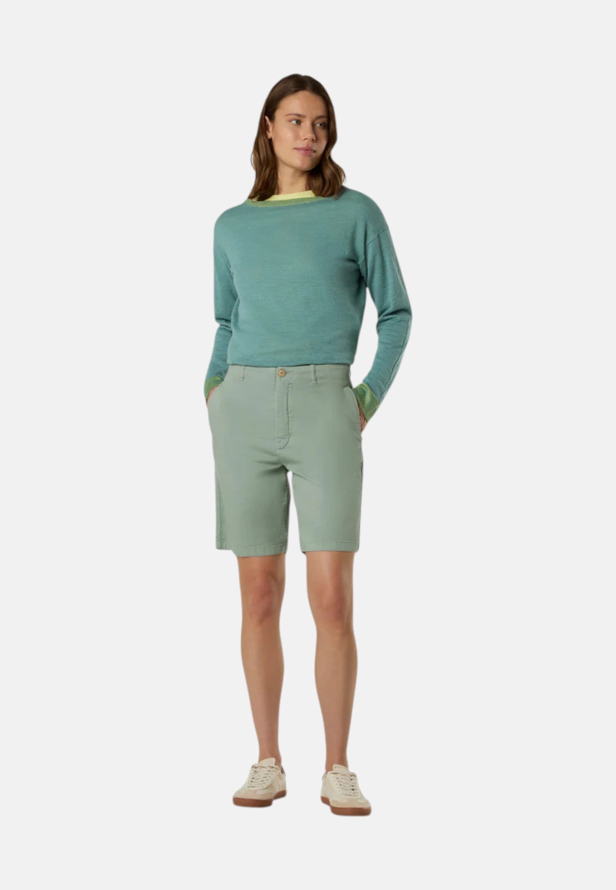 Maglia Donna con scollo a barca e bordi in viscosa North Sails Iceberg Green