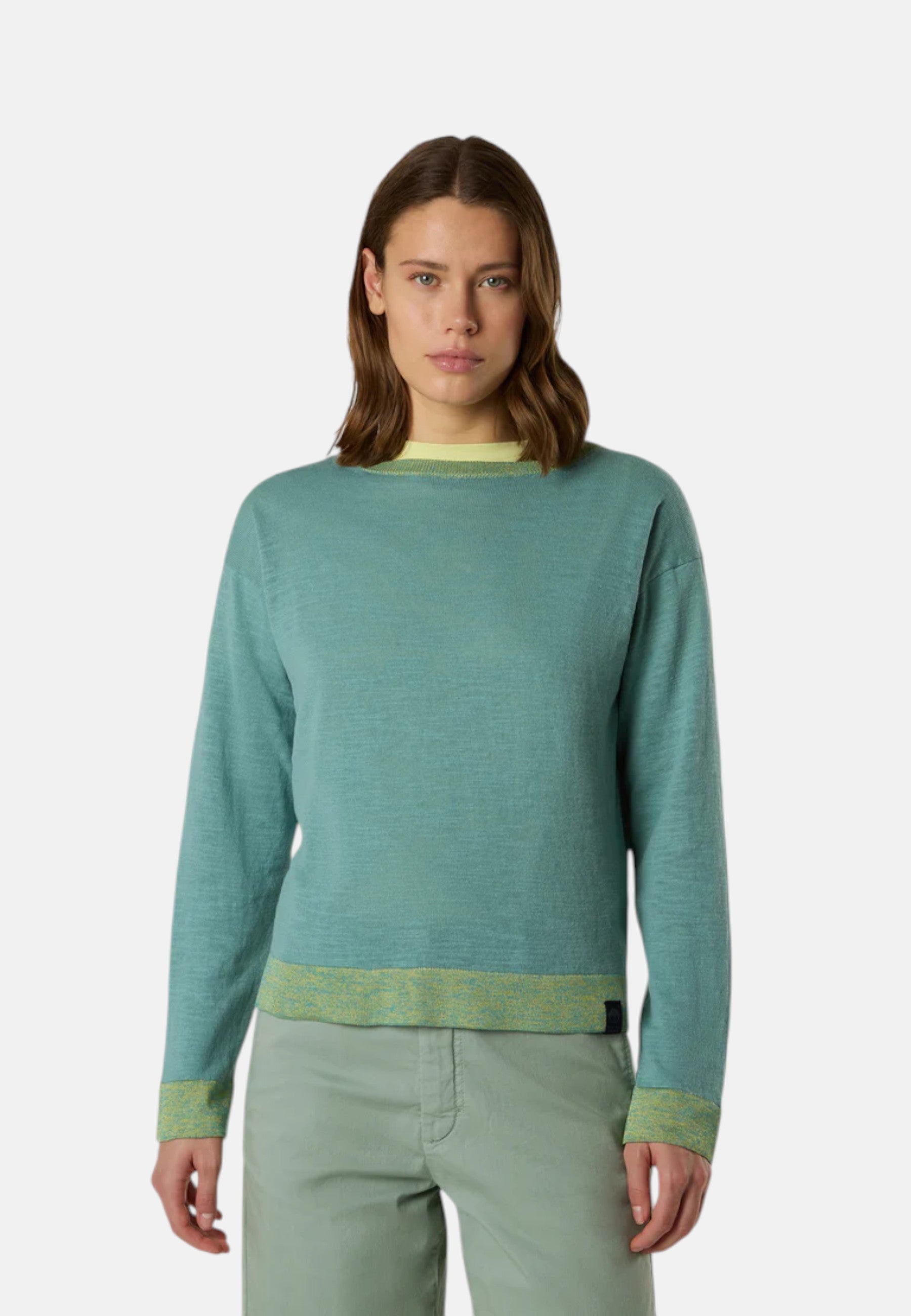 Maglia Donna con scollo a barca e bordi in viscosa North Sails Iceberg Green