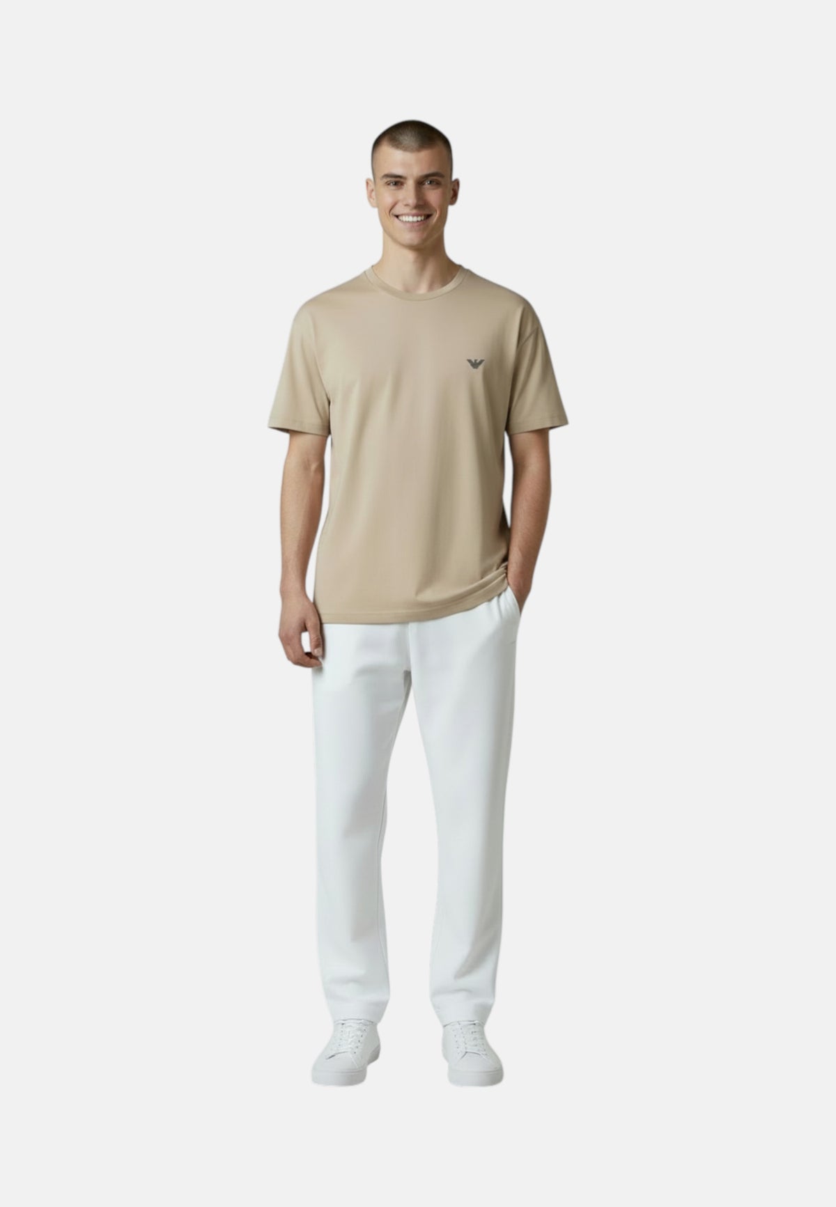 T-Shirt Uomo Emporio Armani Taupe/stone