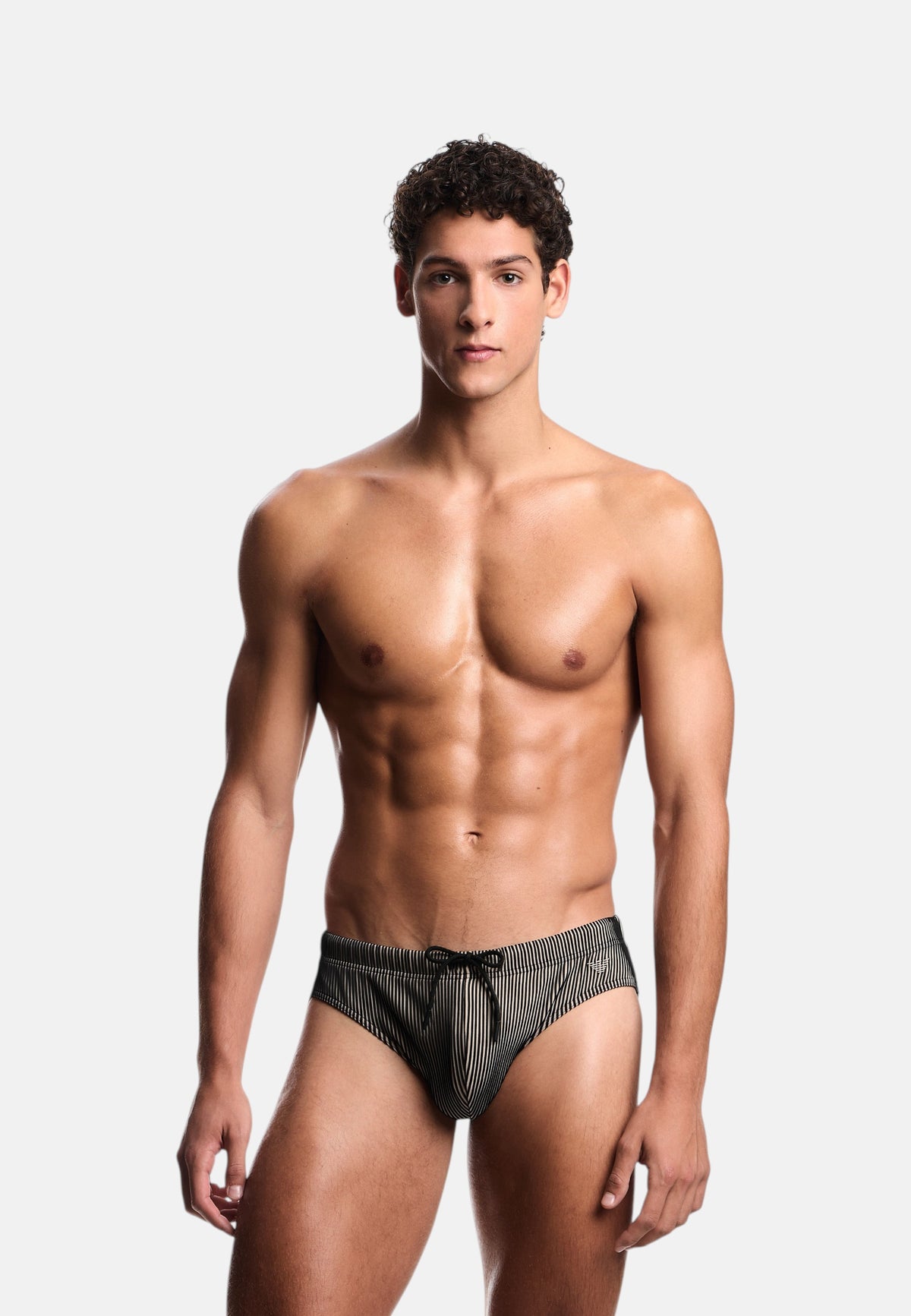Slip Mare Uomo Emporio Armani Righe Nero