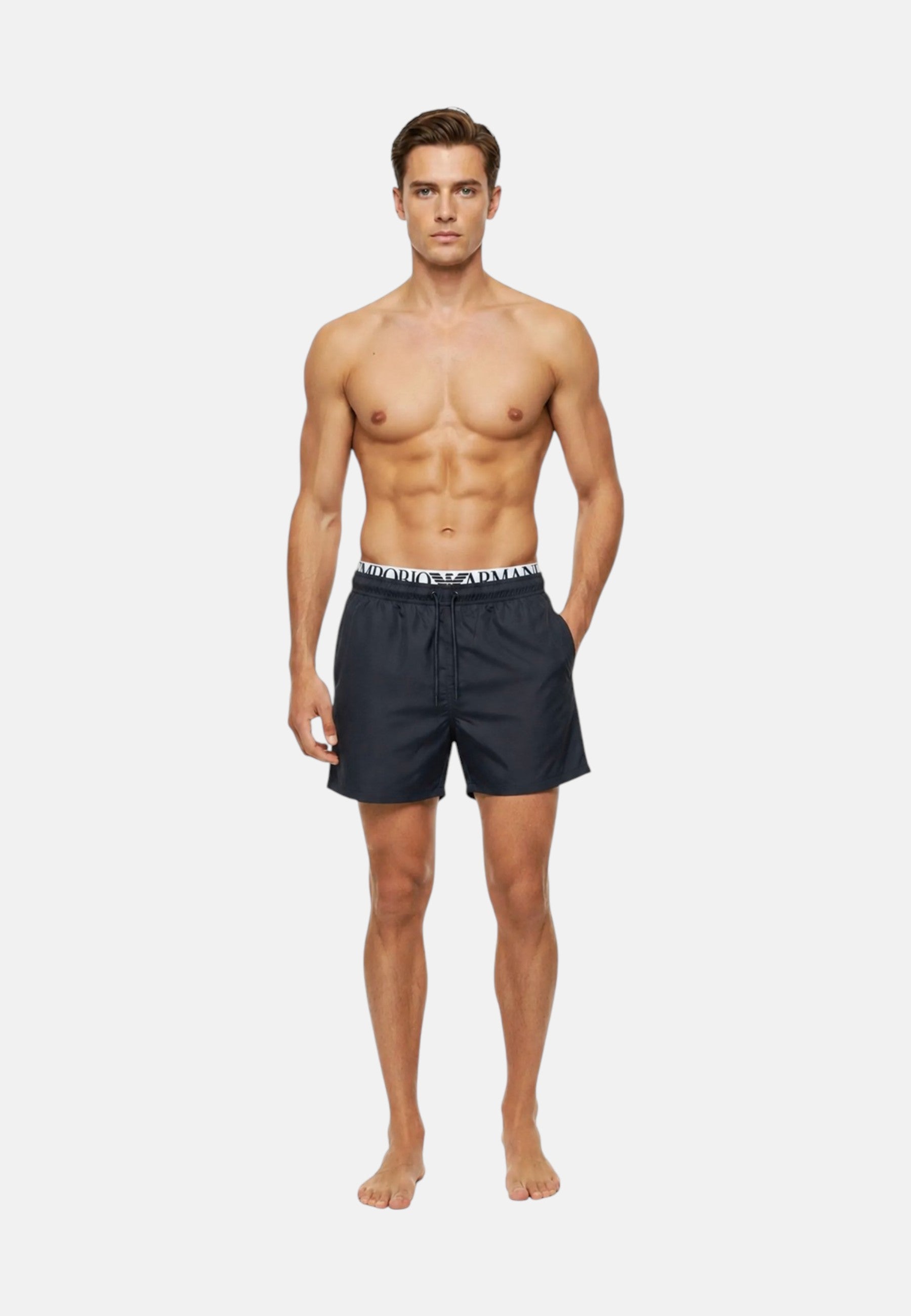 Boxer Emporio Armani Uomo in Cotone Stretch con Fascia Logata Armani Blue