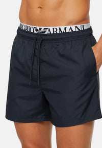 Boxer Emporio Armani Uomo in Cotone Stretch con Fascia Logata Armani Blue