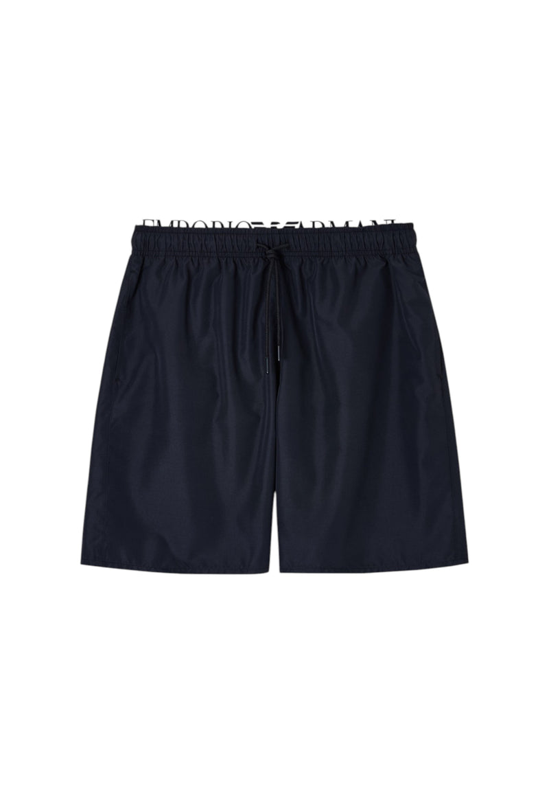 Boxer Emporio Armani Uomo in Cotone Stretch con Fascia Logata Black