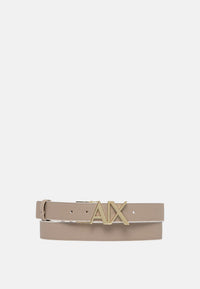 Armani Exchange Cintura reversibile bianca e beige da donna Off White/sand