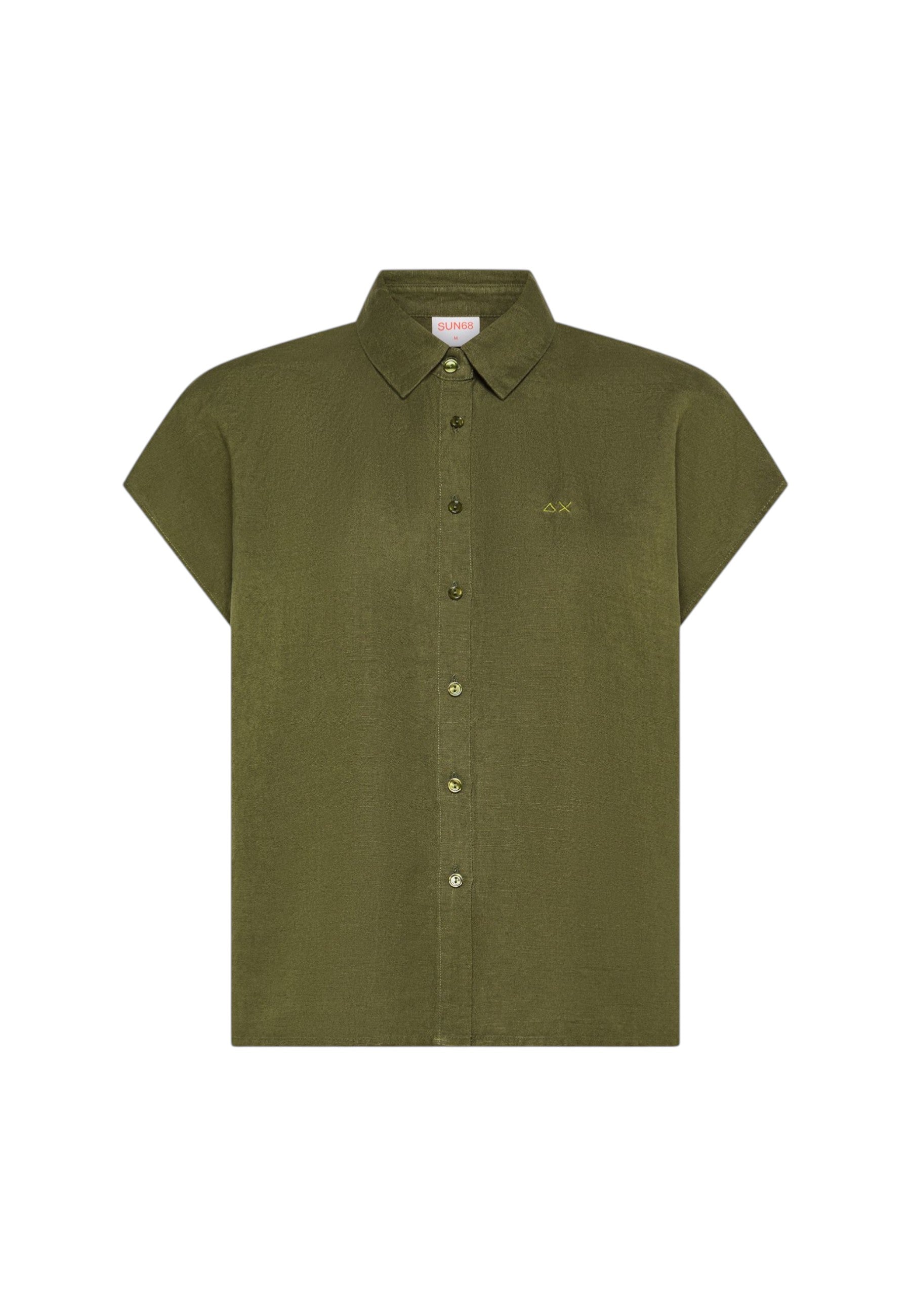 Camicia Donna Sun68 Verde Scuro