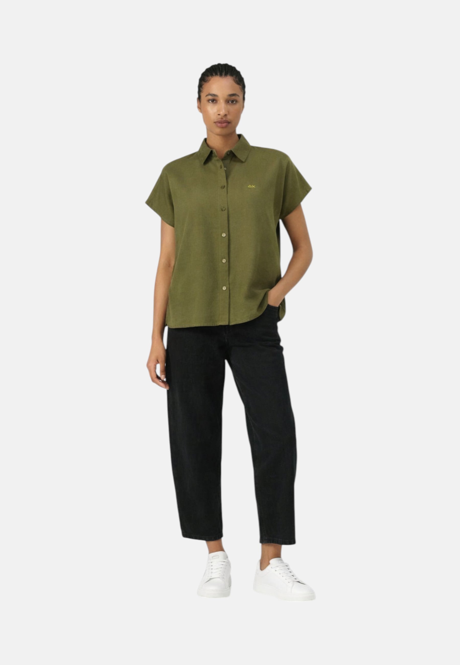 Camicia Donna Sun68 Verde Scuro