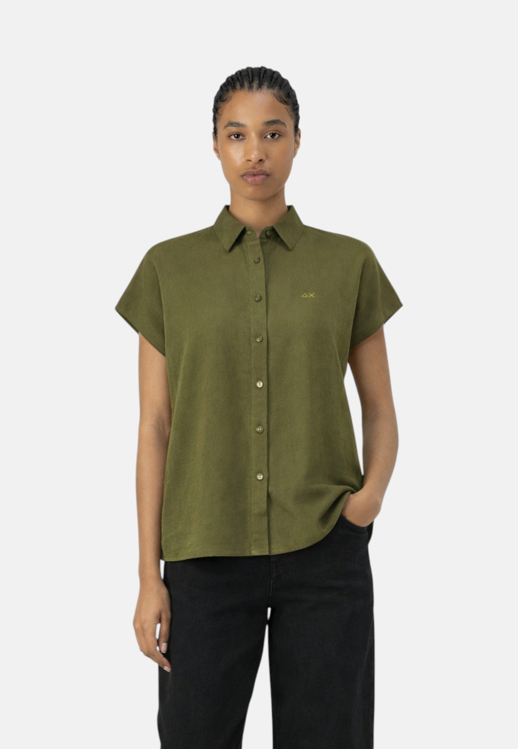 Camicia Donna Sun68 Verde Scuro