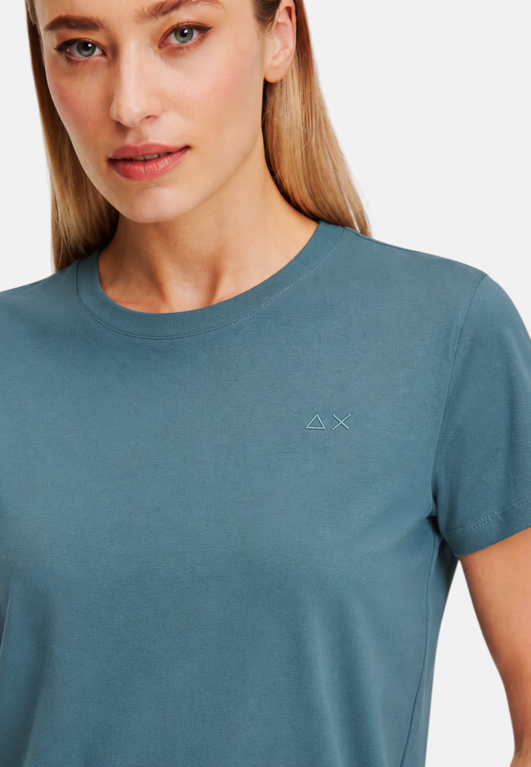 T-Shirt Donna Sun68 Blu Avio Scuro