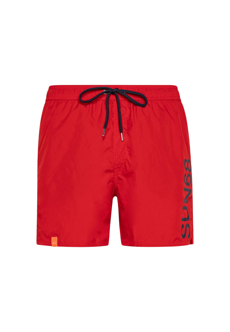 Boxer Mare Uomo Sun68 Rosso Fuoco