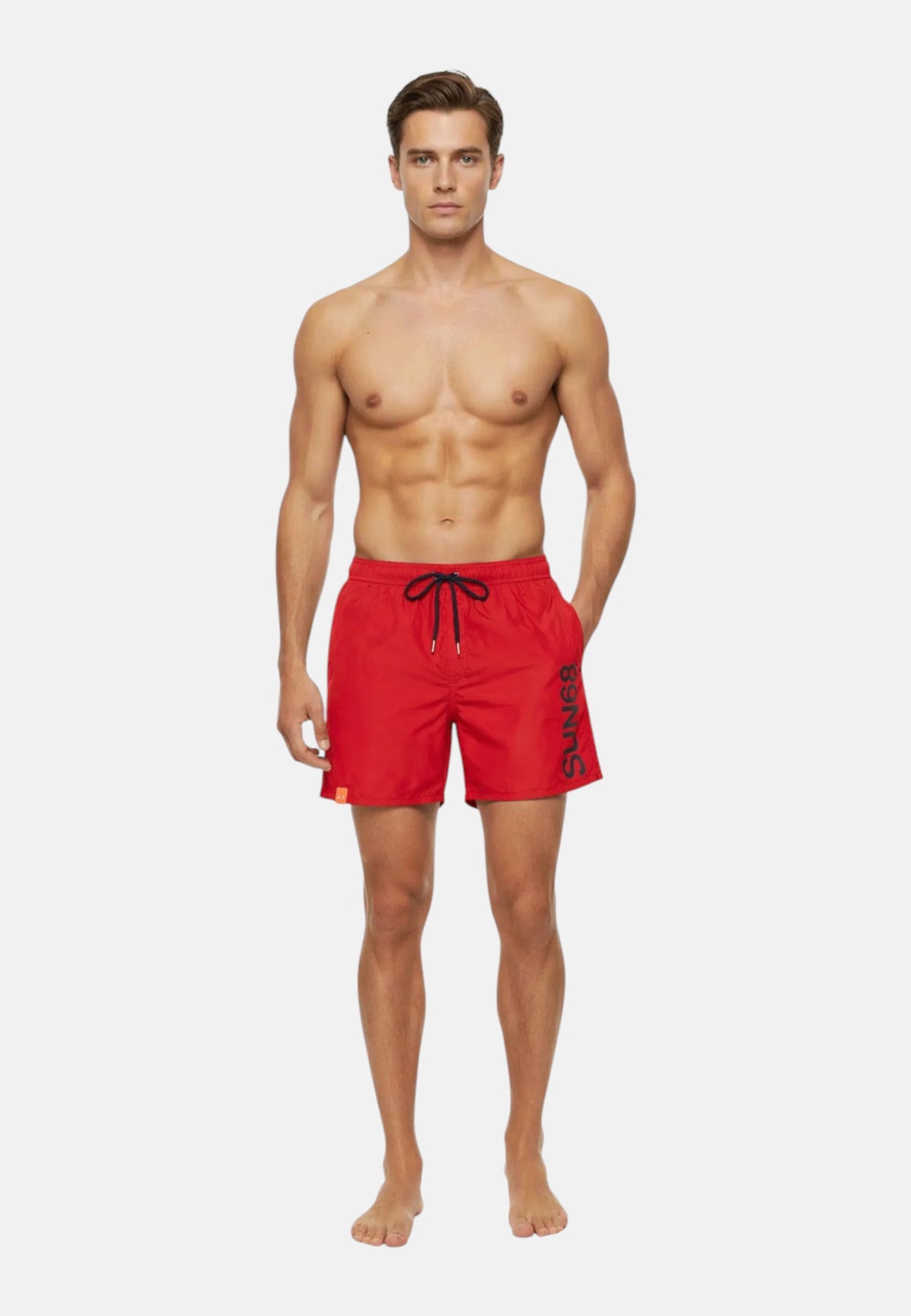 Boxer Mare Uomo Sun68 Rosso Fuoco