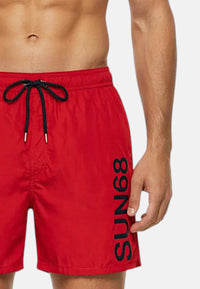 Boxer Mare Uomo Sun68 Rosso Fuoco
