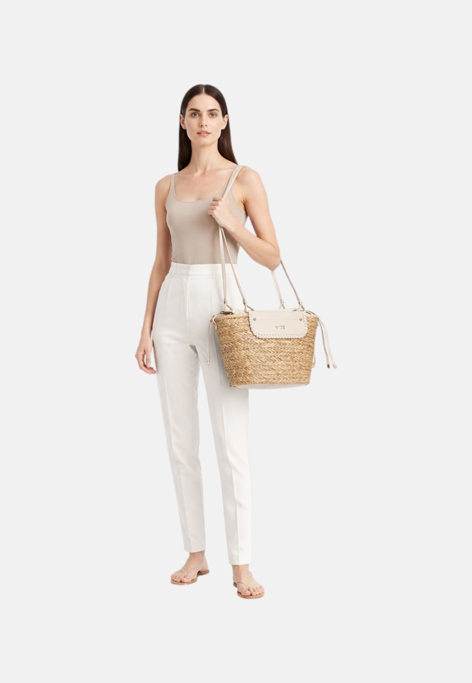Borsa Donna V73 Off White/naturale