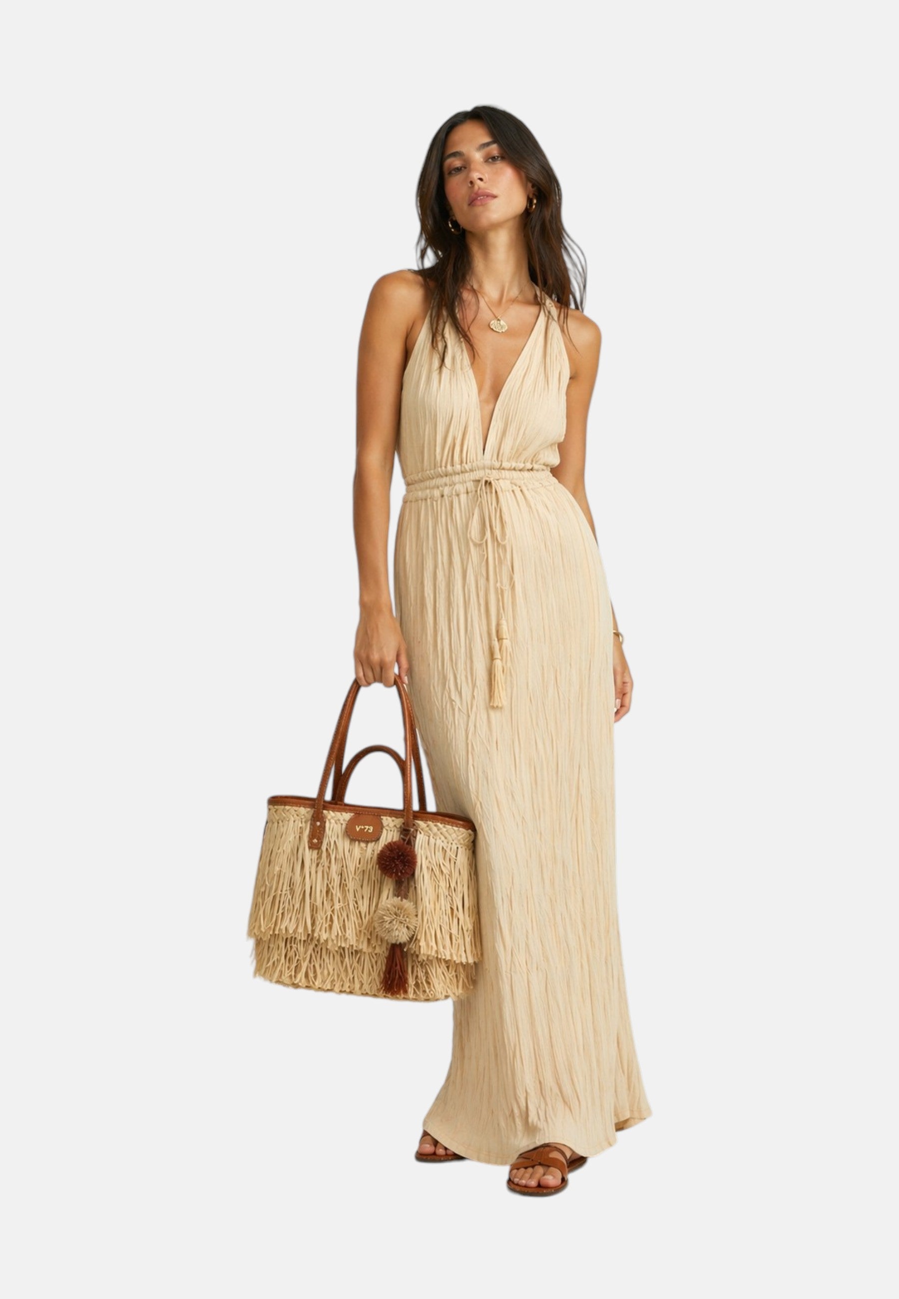 Borsa Donna V73 Naturale/cuoio