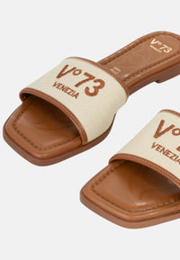 Sandalo Donna V73 Naturale/cuoio