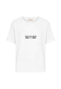 T-Shirt Uomo Trussardi Maglia Casual in Cotone con Logo White