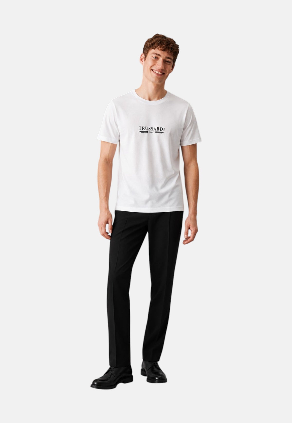 T-Shirt Uomo Trussardi Maglia Casual in Cotone con Logo White