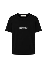 T-Shirt Uomo Trussardi Maglia Casual in Cotone con Logo Black