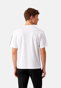 T-Shirt Uomo Trussardi Maglia Casual in Cotone con Logo White