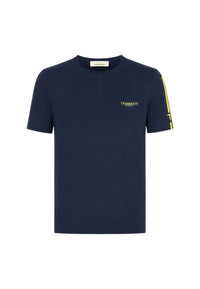 T-Shirt Uomo Trussardi Maglia Casual in Cotone con Logo Navy