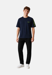 T-Shirt Uomo Trussardi Maglia Casual in Cotone con Logo Navy