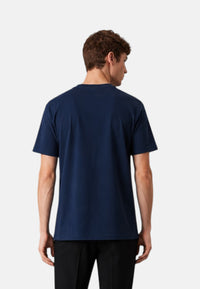 T-Shirt Uomo Trussardi Maglia Casual in Cotone con Logo Navy