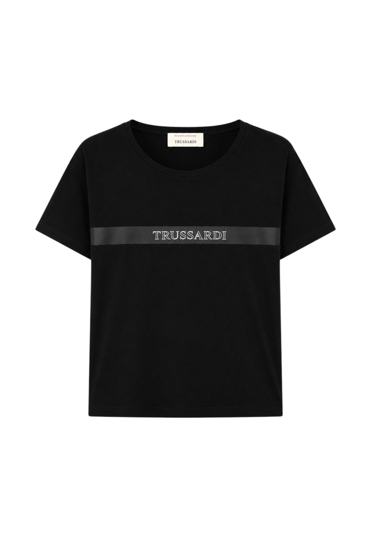 T-Shirt Uomo Trussardi Maglia Casual in Cotone con Logo Black