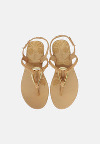 Sandalo Basso Donna Grendha Infradito con Cinturino alla Caviglia Metallic Honey Beige