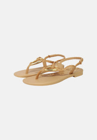 Sandalo Basso Donna Grendha Infradito con Cinturino alla Caviglia Metallic Honey Beige