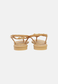 Sandalo Basso Donna Grendha Infradito con Cinturino alla Caviglia Metallic Honey Beige