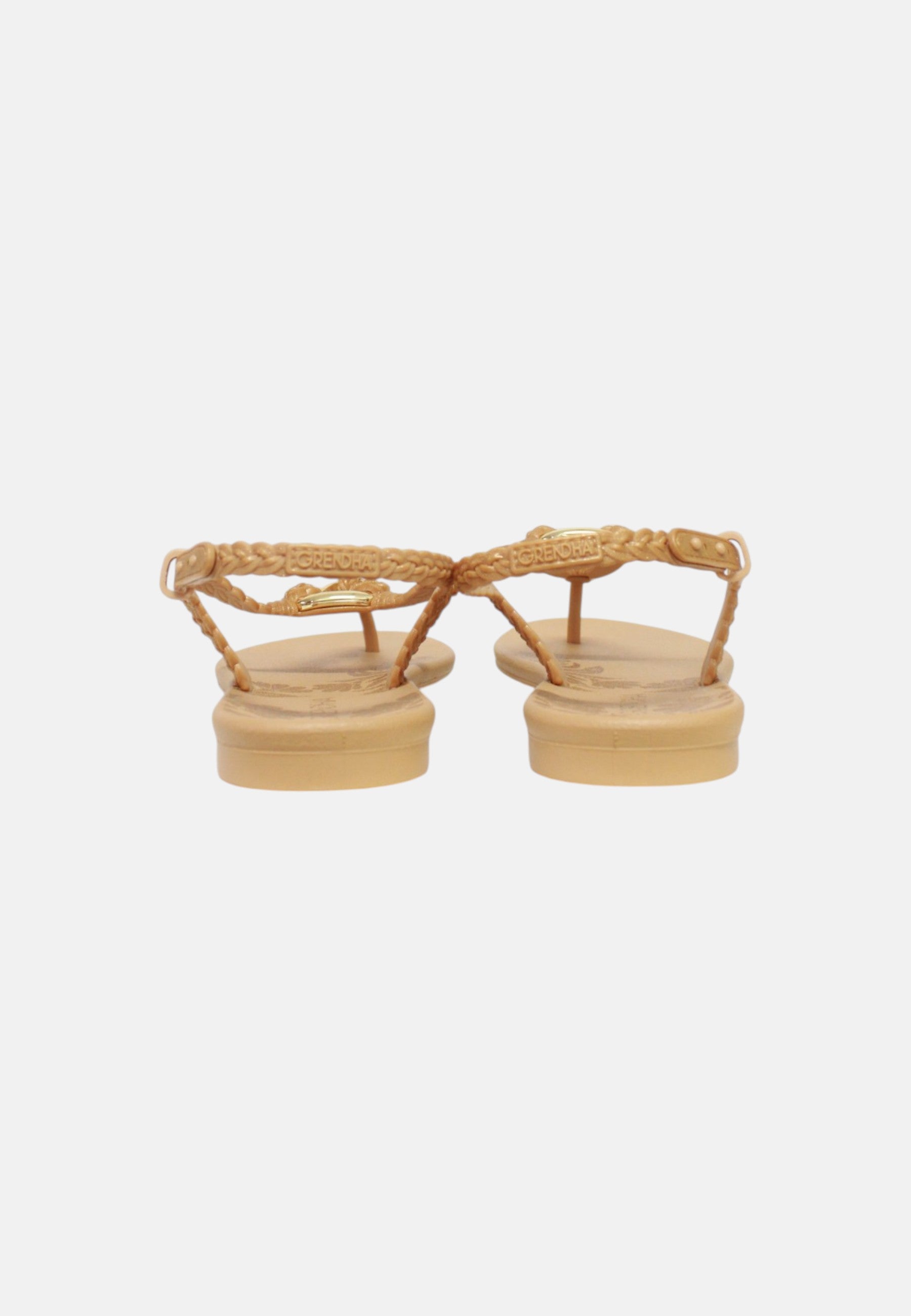 Sandalo Basso Donna Grendha Infradito con Cinturino alla Caviglia Metallic Honey Beige