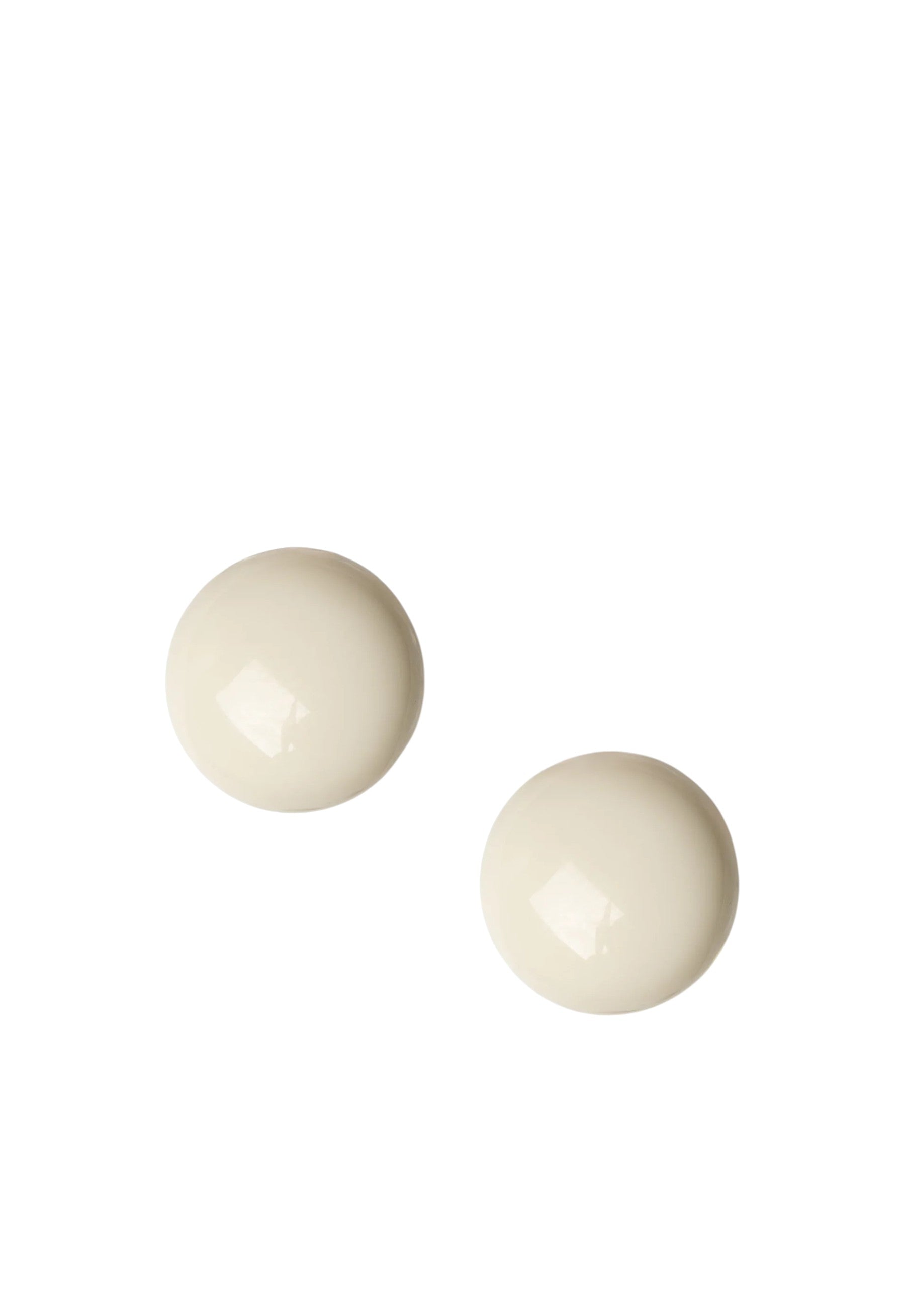 Orecchini a clip con pietra circolare in resina bianca Oro/bianco