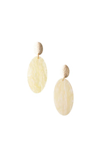 Orecchini pendenti con pietra ovale in acrilico gialla Oro/giallo