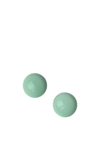 Orecchini a clip con pietra circolare in resina verde acqua Oro/verde