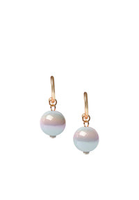 Orecchini a cerchietto con sfera lucida pendente in acrilico grigia Oro/grigio
