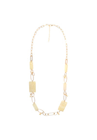 Collana lunga a catena con pietre rettangolari in acrilico gialle Oro/giallo