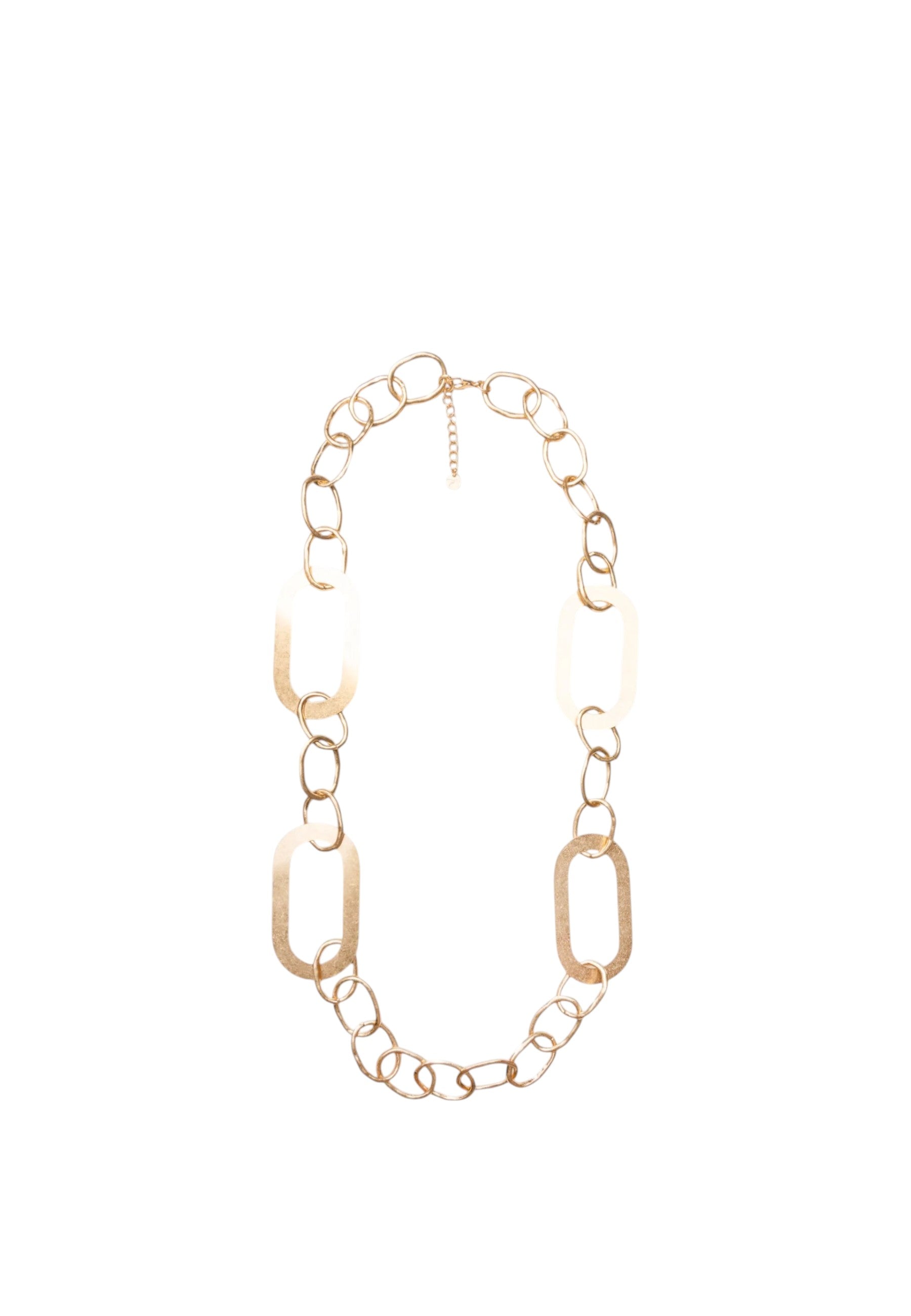 Collana lunga a catena grossa in metallo antichizzato Oro