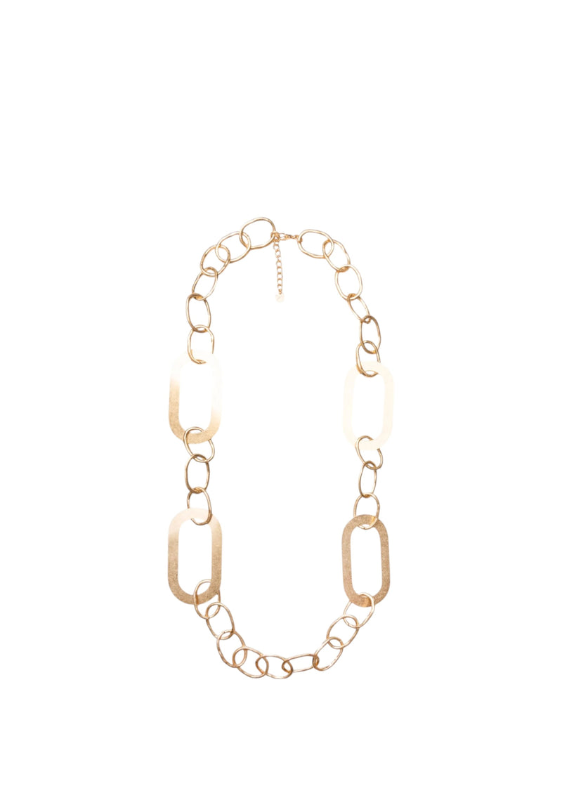 Collana lunga a catena grossa in metallo antichizzato Oro
