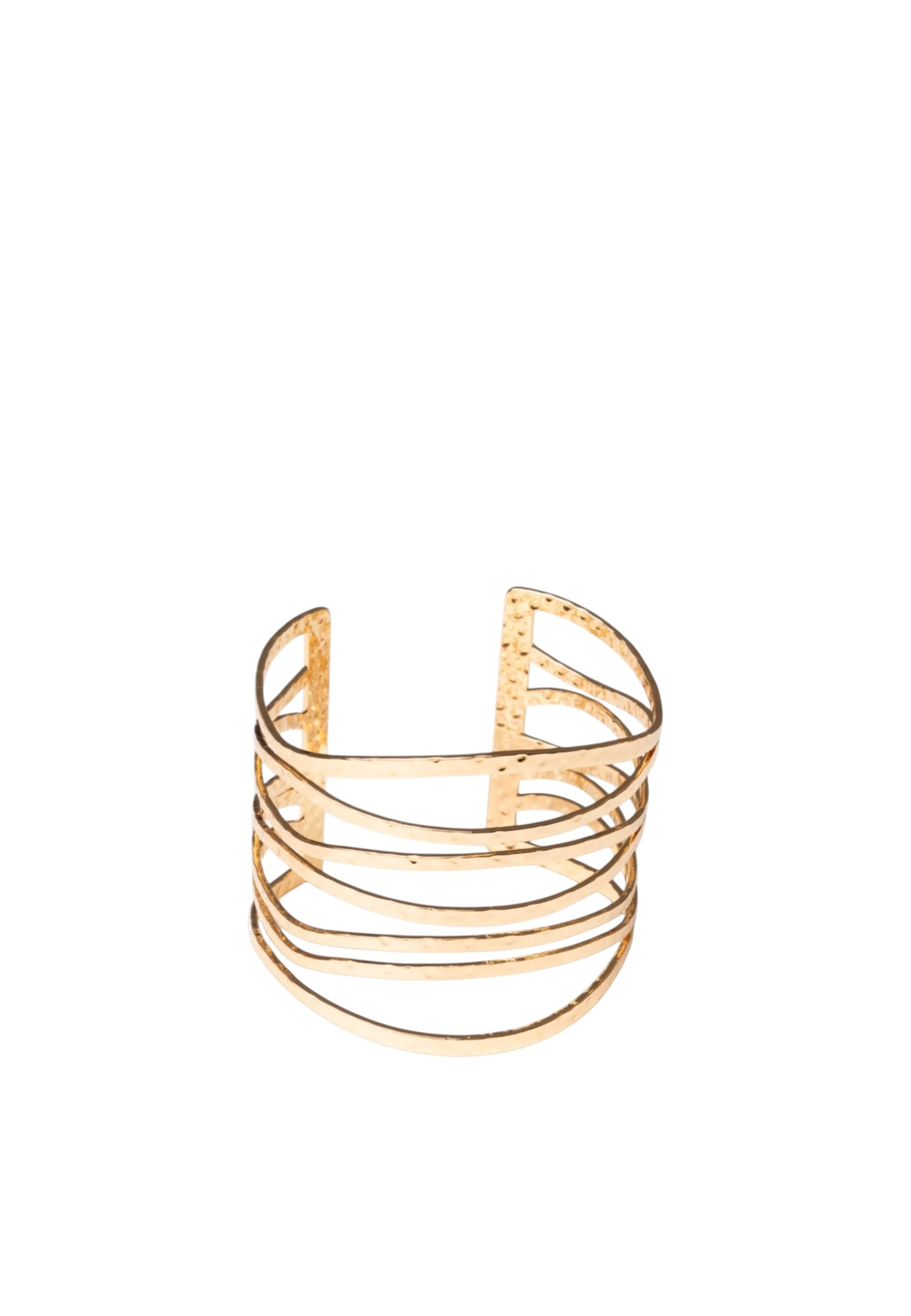Bracciale rigido a fascia in metallo aperto Oro