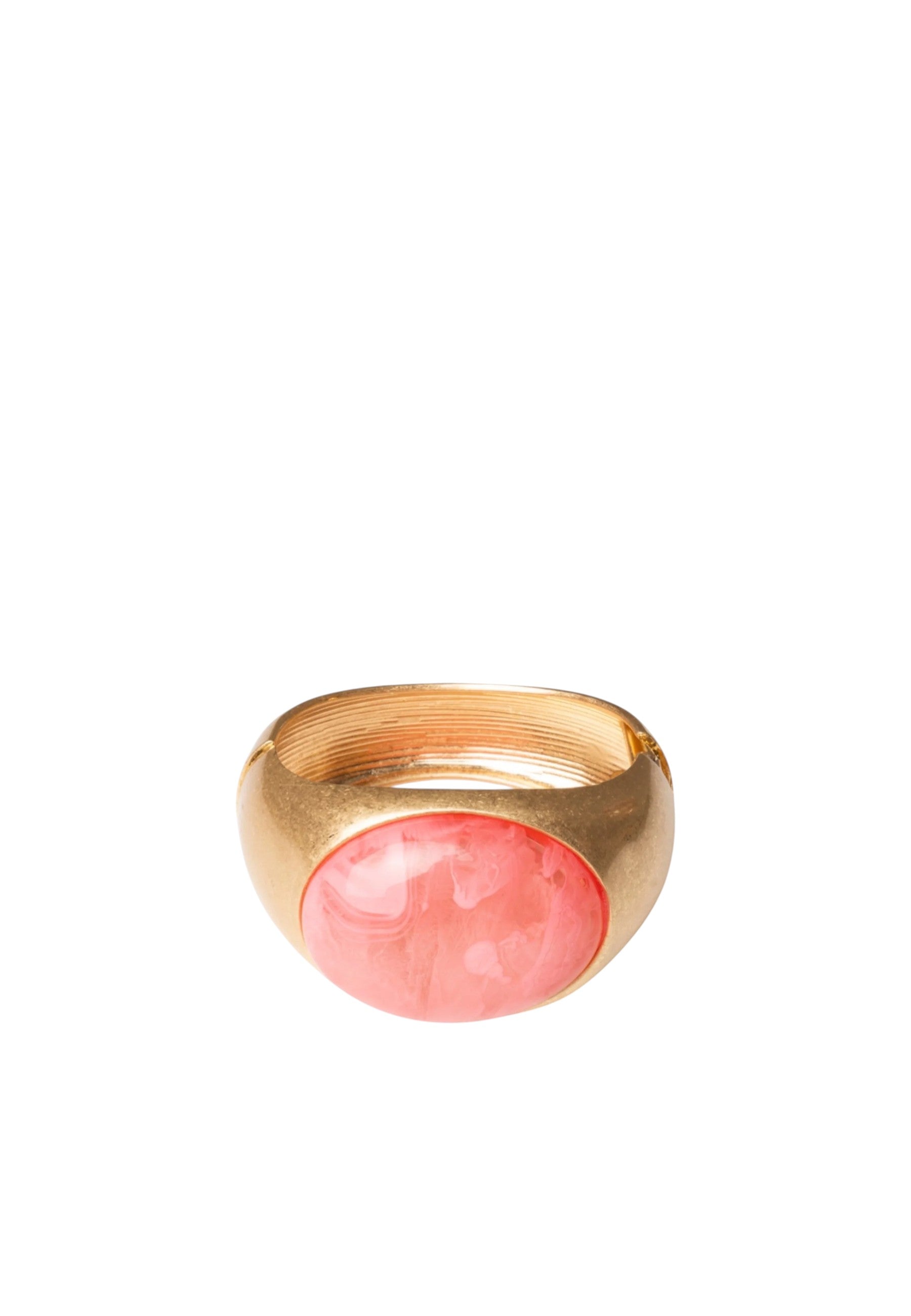 Bracciale a manetta con pietra in resina rosa Oro/rosa
