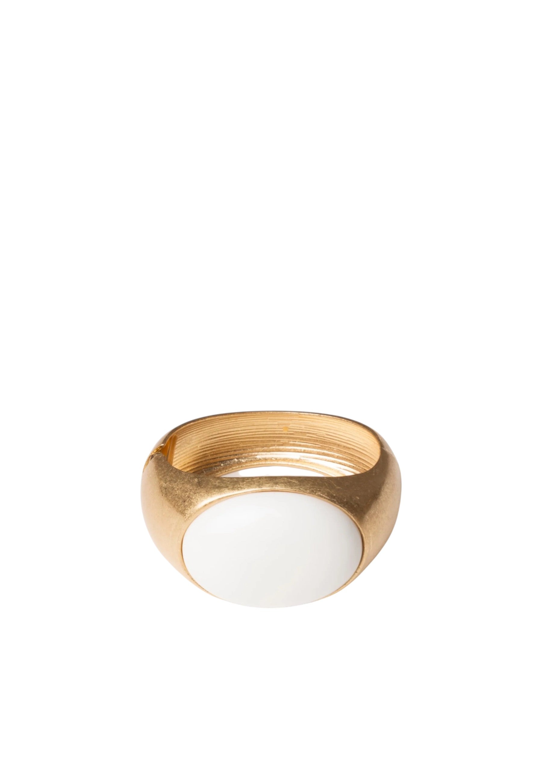 Bracciale a manetta con pietra in resina bianca Oro/bianco