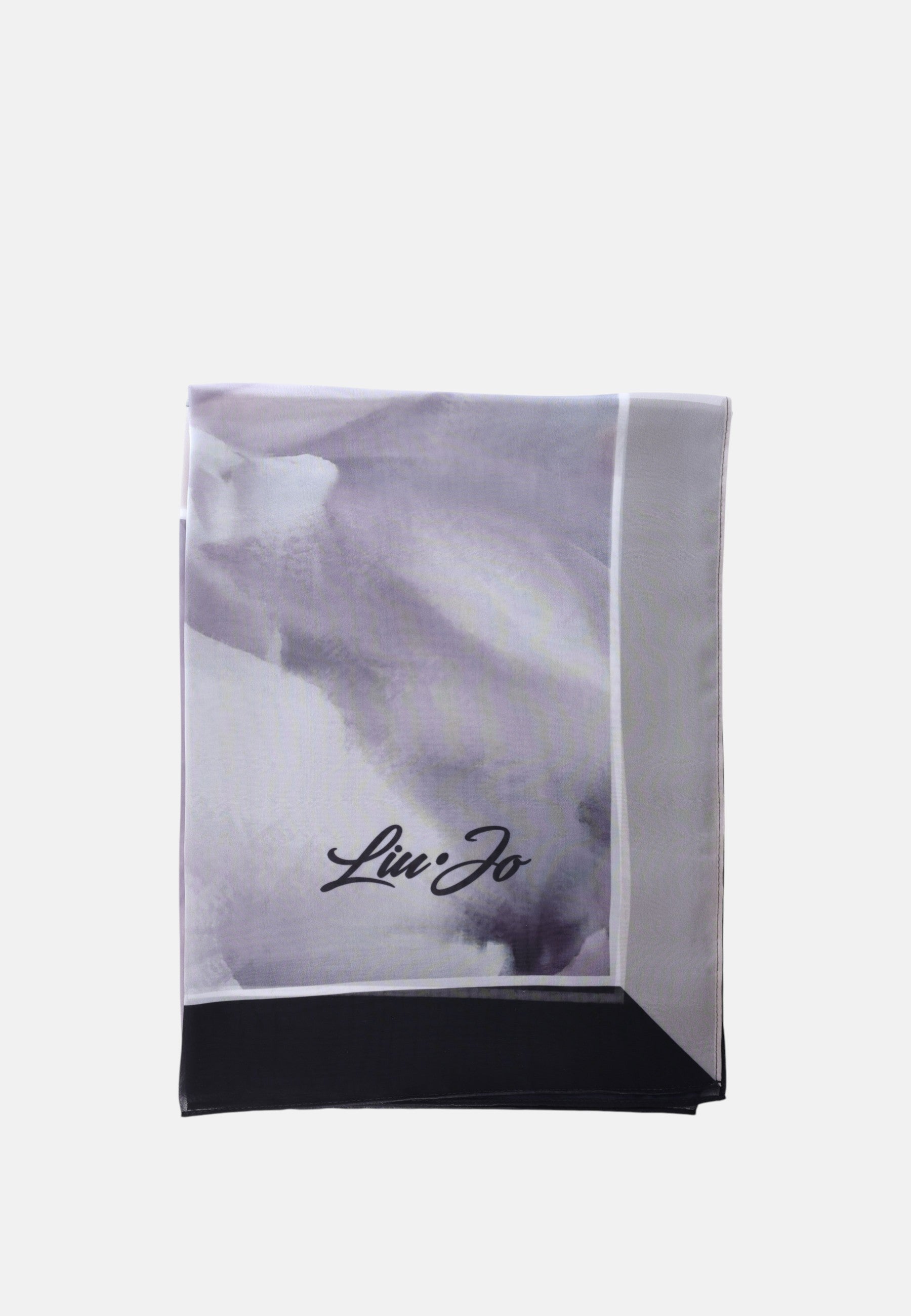 Foulard Liu Jo Donna in Tessuto Stampato Logo All Over Nero