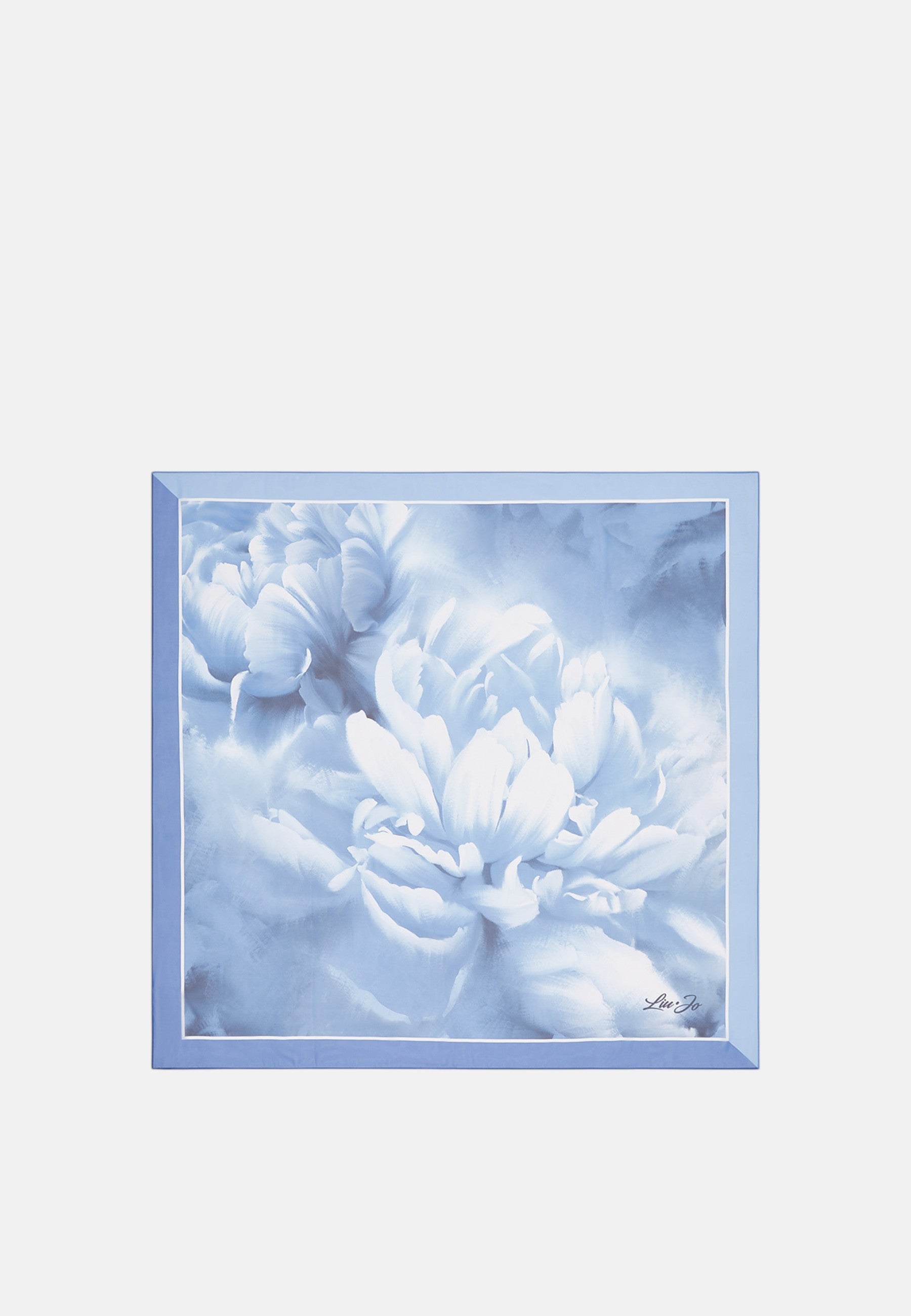 Foulard Liu Jo Donna in Tessuto Stampato Logo All Over Light Blue