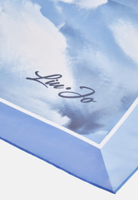 Foulard Liu Jo Donna in Tessuto Stampato Logo All Over Light Blue
