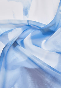 Foulard Liu Jo Donna in Tessuto Stampato Logo All Over Light Blue