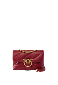 Pinko Love Mini Puff Borsa Donna in Nappa Trapuntata Rosso Scuro