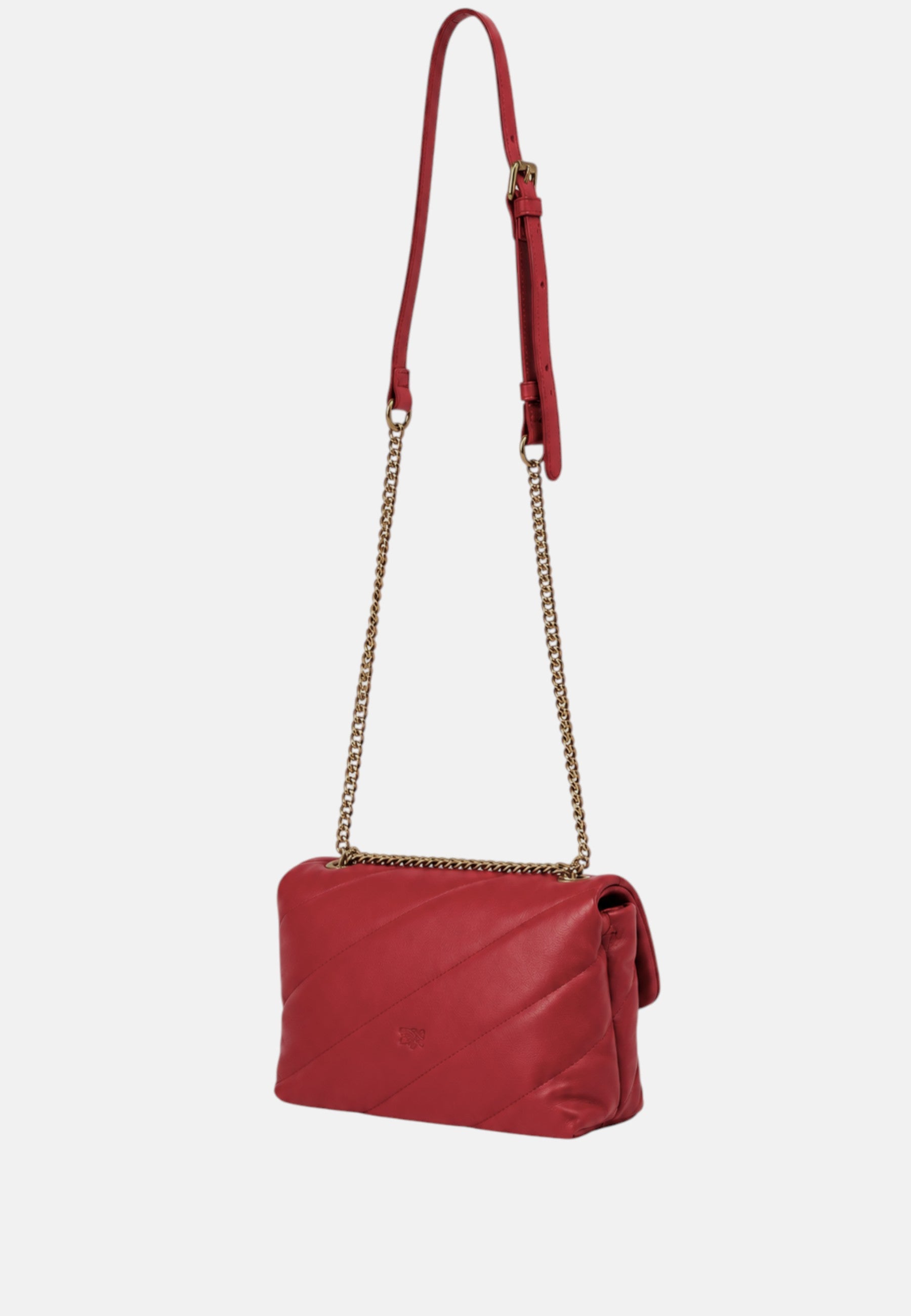 Pinko Love Mini Puff Borsa Donna in Nappa Trapuntata Rosso Scuro