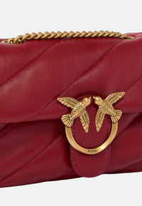 Pinko Love Mini Puff Borsa Donna in Nappa Trapuntata Rosso Scuro