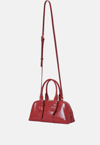 Pinko Borsa Piccola a Mano Escape Bag Horizontal in Pelle Bottalata Rosso Scuro