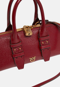 Pinko Borsa Piccola a Mano Escape Bag Horizontal in Pelle Bottalata Rosso Scuro